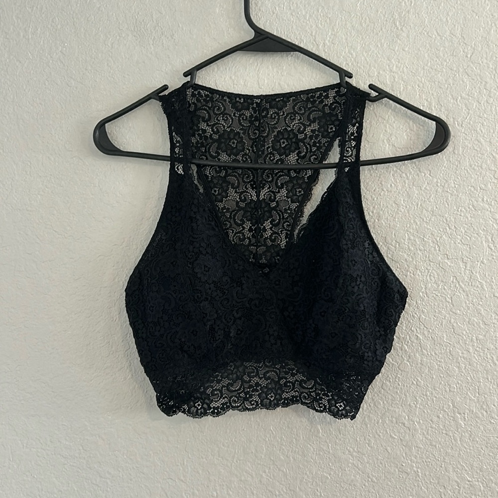 Sexy black lace bralette